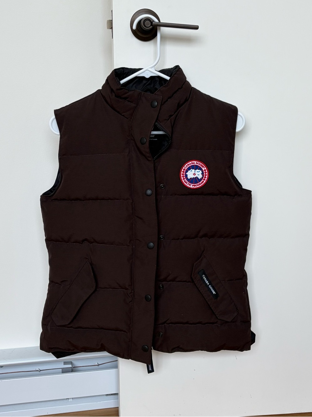 Canada Goose Women's Dark Brown Vest with Logo Patch